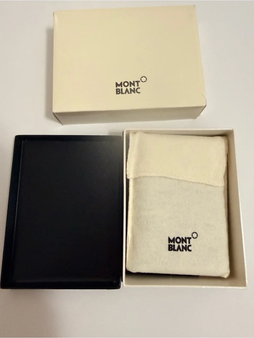 Mont Blanc Black Leather Travel Wallet with Signature Star Emblem